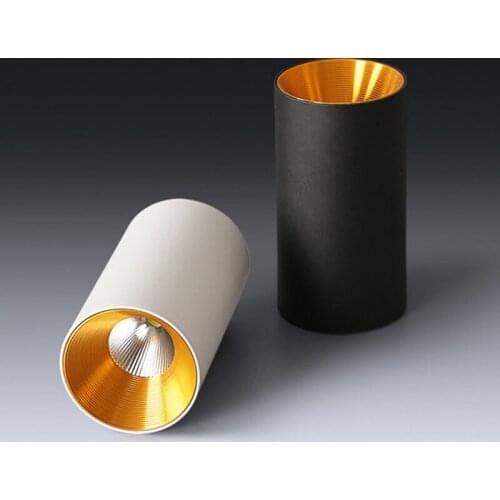 Surface Mounted Cylindrical LED COB Downlight Gold Reflector 5w 7w 10w 15w LED Ceiling Bulbs Lamp Spot Light LED Downlight