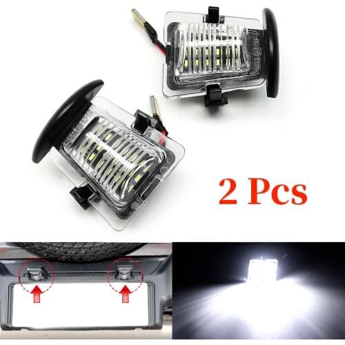 For Jeep Wrangler JL JK JKU 2007-2020 Car LED White Bumper Trunk Number Rear License Plate Light Lamp Accessories Rendering