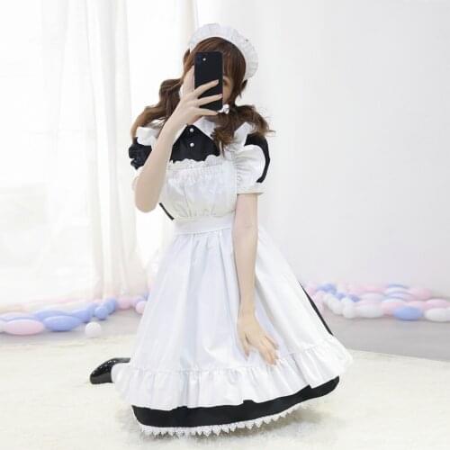 Apron Maid Wears Uniform Sexy Lingerie Cosplay French Maid Outfit Servant Lolita Costume Dress Erotic Role Play With Headwear
