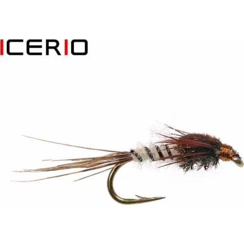 ICERIO 8PCS Mayfly Nymphs and Emergers Dry Flies Trout Fishing Fly Lures #12