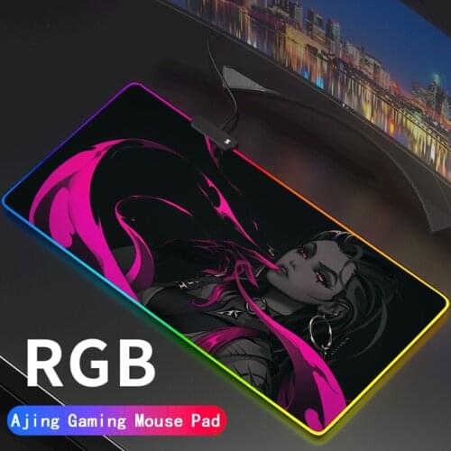 Anime Valorant Gaming RGB MousePad Large Locking Edge Speed Game Gamer LED Mouse Pad Soft Laptop Notebook Mat for CSGO