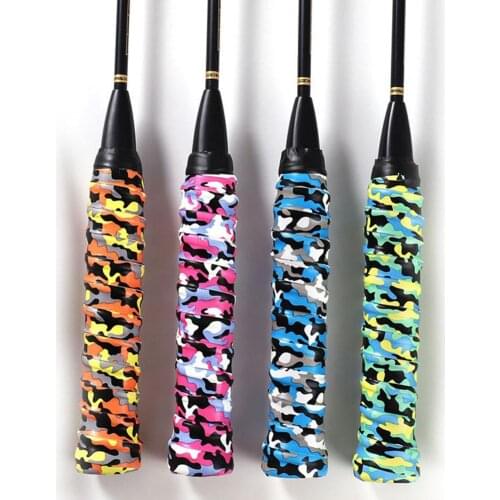 Camouflage Anti-Slip Tennis Badminton Squash Ball Racket Handle Cover Strip