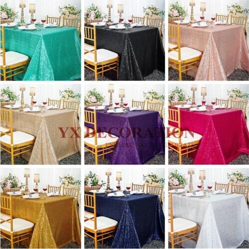 Round Rectangular Sequin Tablecloth Glitter Table Cloth For Wedding Decoration Party Banquet Home Decor Support Custom