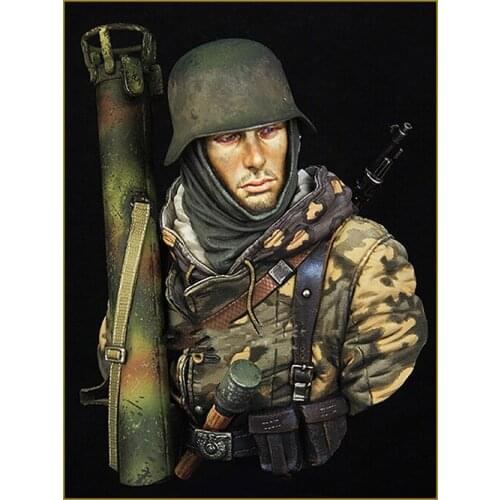 Unpainted Kit 1/10 soldiers with Panzerschreck bust figure Historical Resin Figure miniature toy