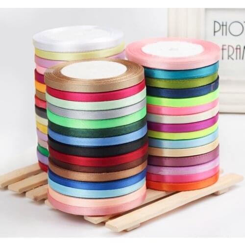 New 6mm Single Face Satin Ribbon Wholesale Gift Packing Christmas Ribbons Wedding Party Decorative Crafts Ribbons 22 meters long