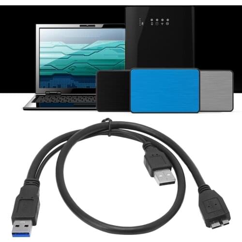 JINSHENGDA New USB 3.0 Dual Power Y Shape 2 x Type A To Micro B Cable External Hard Drive Disk