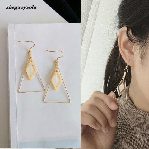 Original Fashion Minimalist Geometric Triangular Wild Female Jewelry Natural Shell Earrings For Women Long Earrings Oorbellen