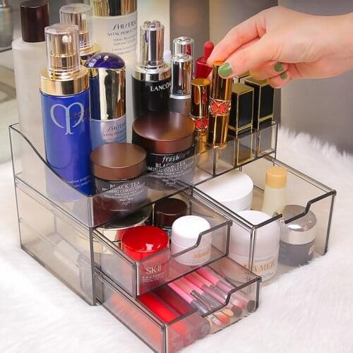 Plastic Cosmetic Drawer Container Makeup Organizer Box For Storage Make Up Jewelry Nail Holder Home Desktop Sundry Storage Cas
