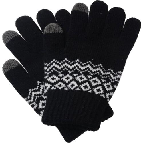 Hot Winter Autumn Women Men Non-slip Touch Screen Knitted Gloves Thicken Warm Elastic Mittens Wool Full Finger Thicken Gloves