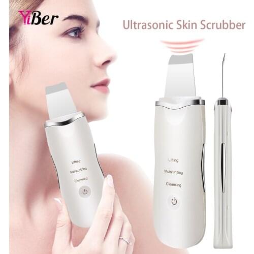 Professional Ultrasonic Facial Skin Scrubber Ion Deep Face Cleaning Peeling Rechargeable Skin Care Device Beauty Lifting Machine