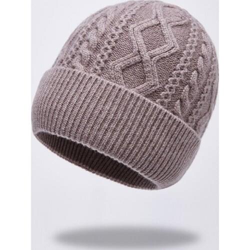 Hat Men Winter Knit Beanie Pure Wool Warm Autumn Casual Skiing Accessory For Teenagers