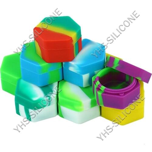 26ml Hexagon Silicone Container Storage Box for Oil Silicone Wax Box Colorful Storage Small Container Smoking Accessories
