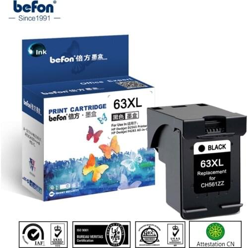 Befon Re-manufactured 63 XL Cartridge Replacement for HP 63 Black Ink Cartridge for Deskjet 1110 1111 1112 2130 2131 2132 3630