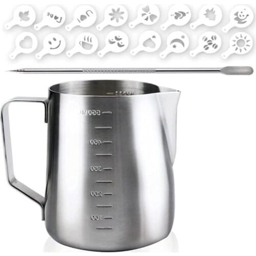 20Oz Milk Effervescent Pot with Measurement Steam Pot for Coffee Cappuccino Latte Art Perfect for Espresso Machines