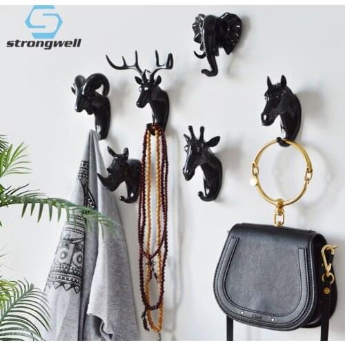 Strongwell Nordic Animal Hooks Hanging Hook Holder Strong Seamless Sticking Hook Hanger Keys Wall Decor Home Decoration