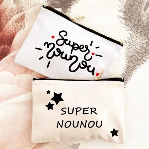 Super Nounou Print Makeup Bags Travel Cosmetic Case Women Toiletries Storage Pouch Ladies Beauty Bag Neceser Organizer Best Gift