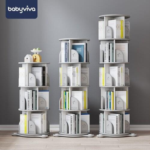 Rotating bookshelf 360 degree bookcase childrens floor small picture book rack childrens bookcase desk bookshelf
