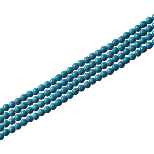 Pick Size 4.5mm Dark Blue Turquoise Stone Beads Making Design Diy Bracelets Necklace 16.5inch H686