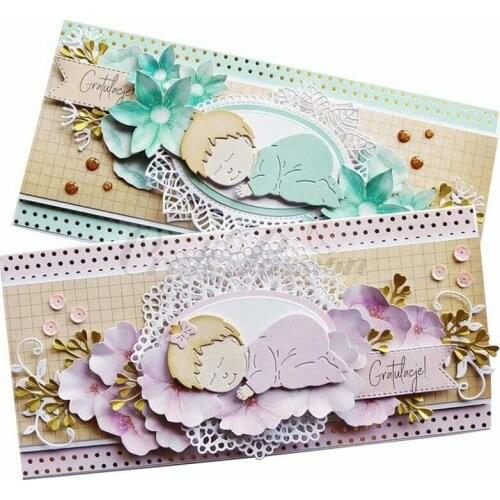 L-Sunday Crafts Die Cuts Sleeping baby Metal Cutting Dies Stencils Scrapbooking Embossing Album Cardmaking Crafts