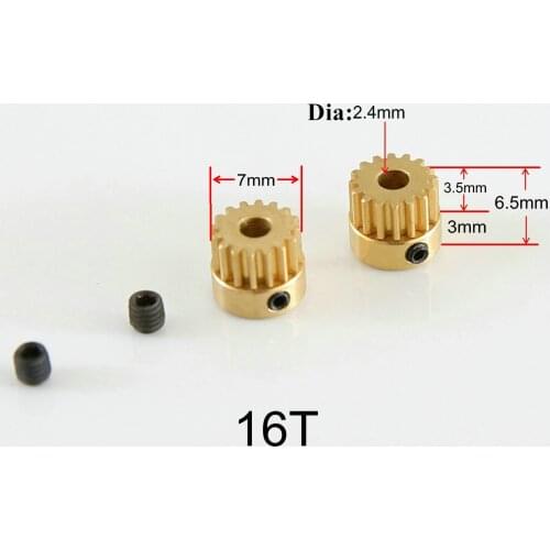 CNC Steel 16T Teeth Engine Pinion Gear for Motor Gears (2pcs/set)