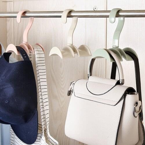 1pcs Practical Rotating Handbag Hanger Rack Closet Storage Organizer Hooks Closet Organizer Rod Hanger Bag Storage Purse Hanging