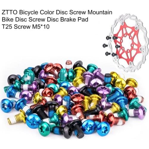 12Pcs ZTTO Non-slip Colorful T25 M5x10 Bicycle Disc Screws Brake Rotor for Road Mountain Bike каретка для велосипеда Screws