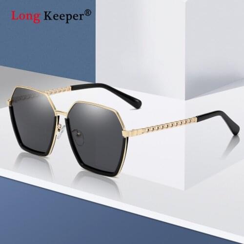 Classic Hexagon Black Sunglasses Women 2020 Big Cat Eye Fashion Chain Legs Sunglasses Brand Woman Driving Glasses Shades Oculos