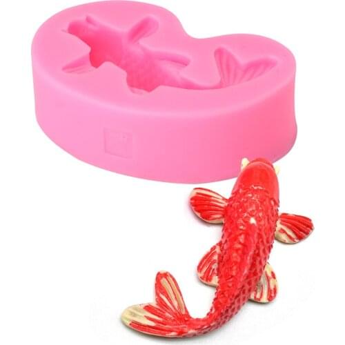 3D Koi Fish Carp Mold Cake Decorating Tool Bakeware Silicone Mold Chocolate Confectionery Pudding Mold DIY Baking Tool