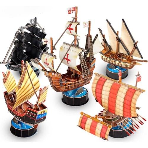 3D Jigsaw Puzzle Ship Model Toy DIY Creative Adult Childrens Fantasy Boat Model Gift