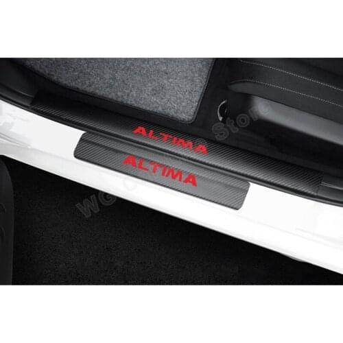 4Pcs Carbon Fiber Car Door Sill Scuff Anti Scratch Sticker for Nissan Altima Accessories