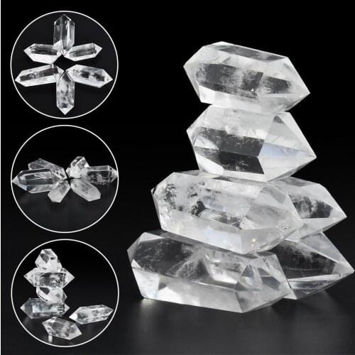 50-60MM 100% Natural White Fluorite Crystal Quartz Crystal Stone Point Healing Hexagonal Wand Treatment Stone for Home Decor