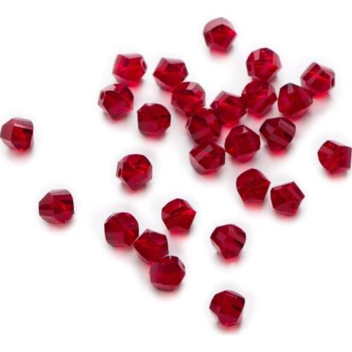 50 Piece Dark Red Twisted Cut Faceted Crystal Glass Spacer Beads Jewelry Making For Handmade Bracelet Necklaces DIY 6-10mm