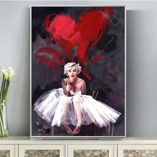 Marilyn Monroe Abstract Portrait Oil Paintings on Canvas Wall Art Postesr and Print for Girls Room Decor Wall Cuadros No Frame