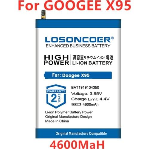 LOSONCOER 4600mAh Replacement BAT1919104350 Battery For Doogee X95 Battery New High Quality High Capacity