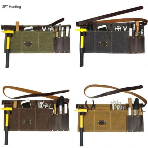 Hunting Gun Accessories Waxed Canvas Waist Work Apron 4Pocket Holder Tablier with Hammer Loop Durable waterproof Apron XS to 6XL