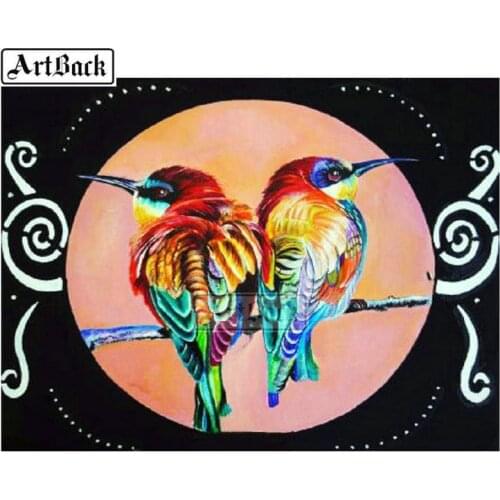 New 5d diy diamond painting two birds full square / round diamond embroidery bird 3d diamond mosaic home decoration