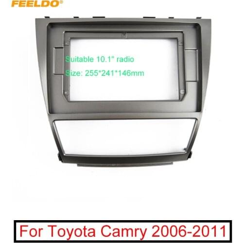 FEELDO Car Radio Audio Stereo 2DIN Fascia Frame For Toyota Camry 2006-2011 10.1" Big Screen Dash Panel Installation Trim Kit