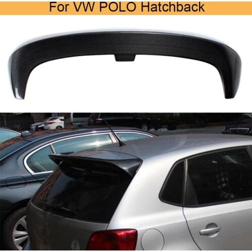Car Rear Roof Wing Spoiler for VW POLO Hatchback 2013 - 2017 Window Spoiler Lip Carbon Fiber / FRP