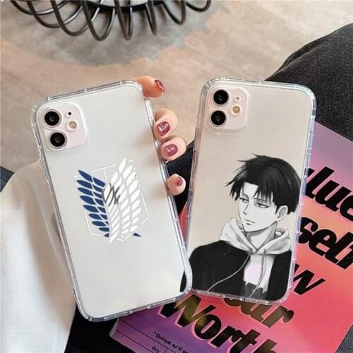 Hot Anime Attack On Titan Phone Case Transparent for iPhone 11 12 mini pro XS MAX 8 7 6 6S Plus X 5S SE 2020 XR