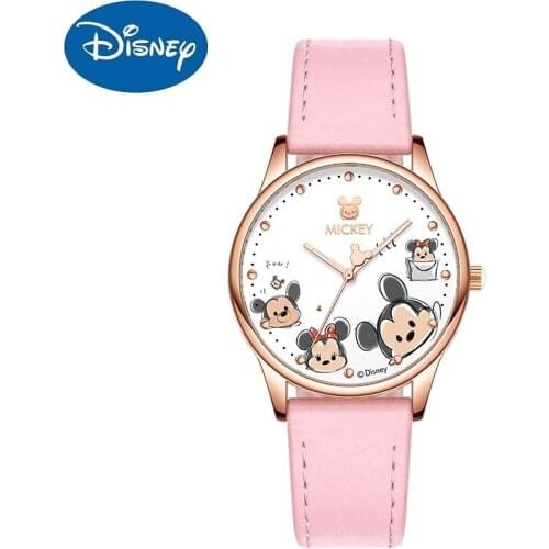 Disney Official TsumTsum Children Fashion Casual Japan Quartz Wristwatcjh Cartoon Dial Youth Girl Teenage Student Kid Gift Clock