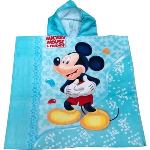Disney Children Mickey Mouse Hooded Towel Cartoon Sofia Frozen Elsa Anna Pony Soft Beach Towel Baby Boy Girl Bath Towel gifts