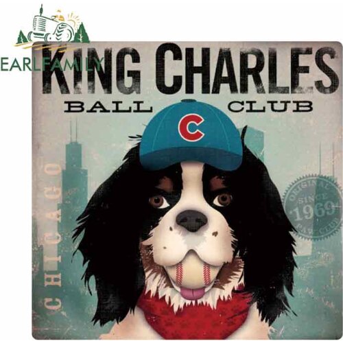 EARLFAMILY 13cm x 12.6cm for King Charles Dog Motorcycle Car Stickers Vinyl Material Fashion Occlusion Scratch Personality Decal