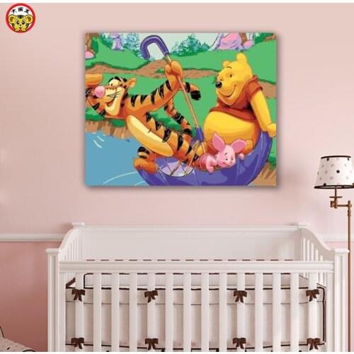 Painting by numbers art paint by number Diy Winnie the Pooh Bedroom decorative painting