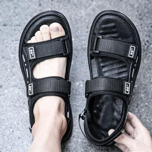 Summer Light-weight Mens Sandals Outdoor Black EVA Soft Casual Sandal Shoes for Man Mesh Shoes Sandle Sandalia Masculina