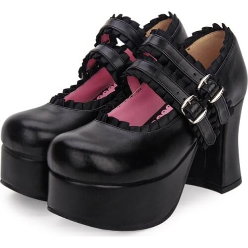 Angelic imprintSweet Lolita style Women Shoes New Fashion Round Toe High Heel Shoes Size 35-46 8029