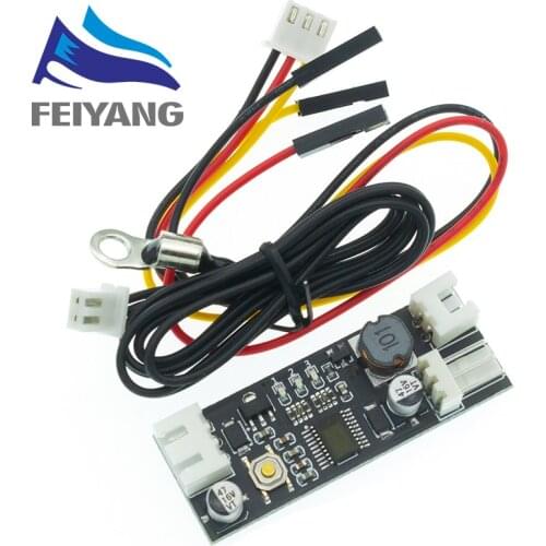SIngle 12V 0.8A DC PWM 2-3 Wire Fan Temperature Control Speed Controller Chassis Computer Noise Reduction Module NTC 50K 3950