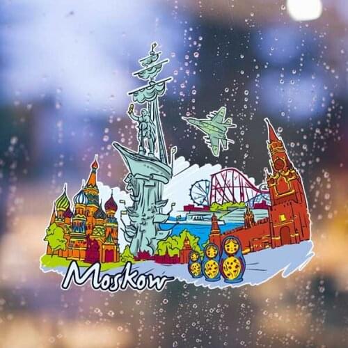 Moscow Landmark Painting Pattern Illustration Wall Sticker Window Sticker Nursery Decoration Decal Kids Room Wedding Deceration