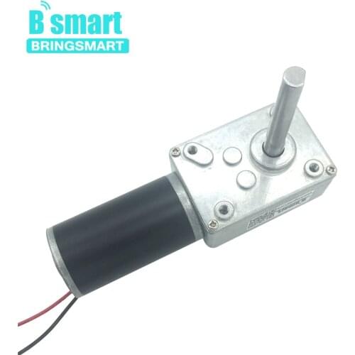 DC 12V 24V Volt Bringsmart 5840-31ZY Worm Gear Motor 51MM Shaft Long Reverse Gearbox Self Lock 12-470RPM Low Speed Large Torque