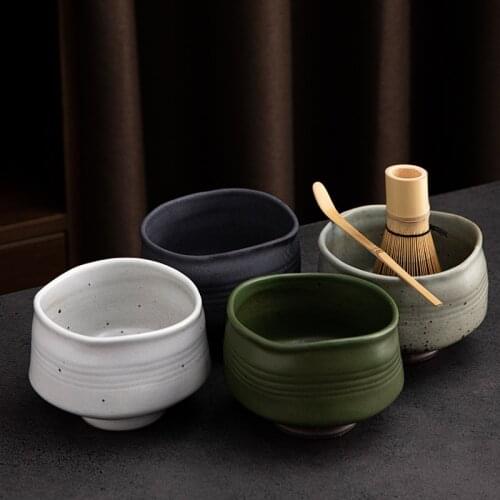 LUWU Jingdezhen Ceramic Matcha set with Bamboo Whisk and Holders