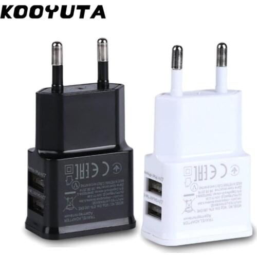 5V 2A EU PLug Wall Charger Universal Mobile Phone Travel Charger For Samsung Xiaomi Huawei Dual USB Wall Charger Adapter FS